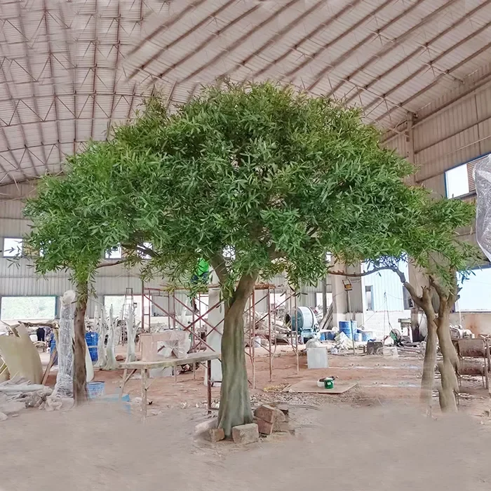 Оптовая продажа вечнозеленое искусственное дерево внутреннее декоративное ствол из стекловолокна оливковое