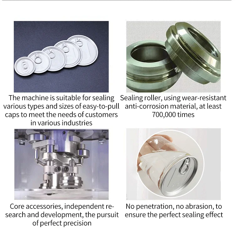 CE High Speed Automatic 250ml/330ml/500ml Beer Jar Seamer Cups Lids Non-Rotating Close Sealing Arc Aluminum Can Sealing Machine