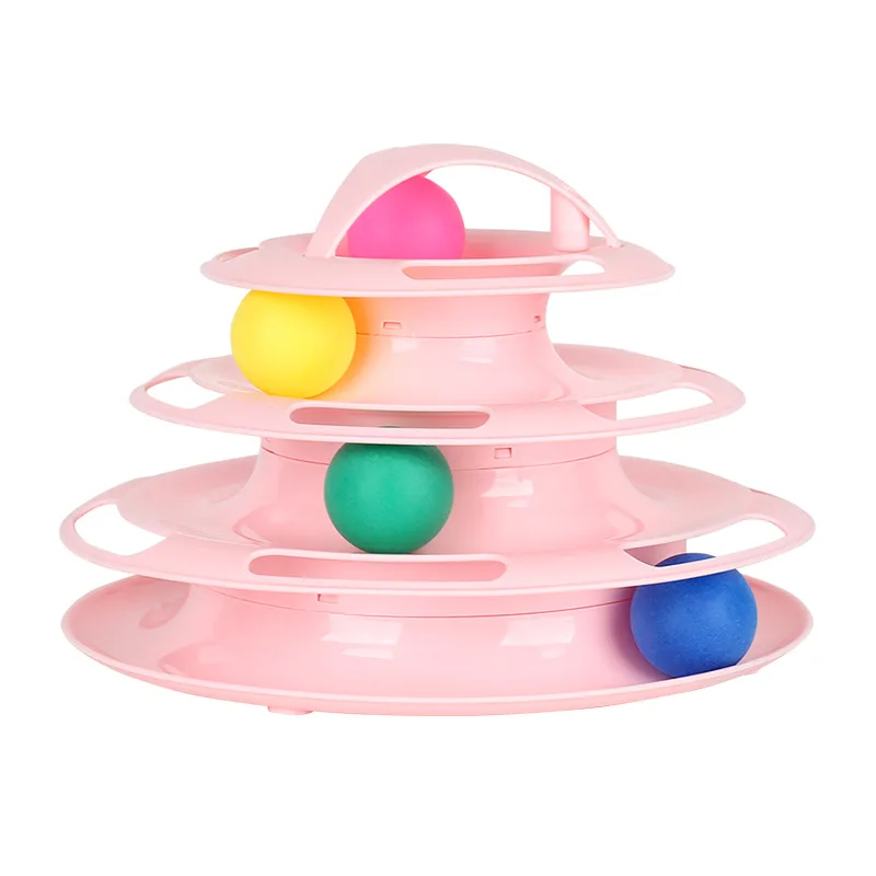 Competitive price turntable cat toy balls turntable butterfly cat toy cat toy roller 3-level turntable