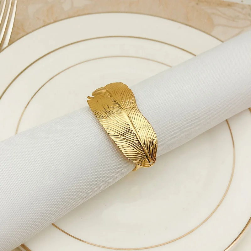 Wholesale Cheap Leaf Napkin Rings Gold Round Maple Leaf Napkin Ring Holder Wedding Napkin Rings HWL23