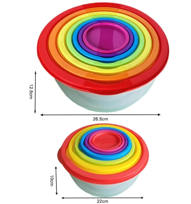 Набор радужных чипсов из 7 предметов, коробка для хранения холодильника, коробка для еды с крышкой