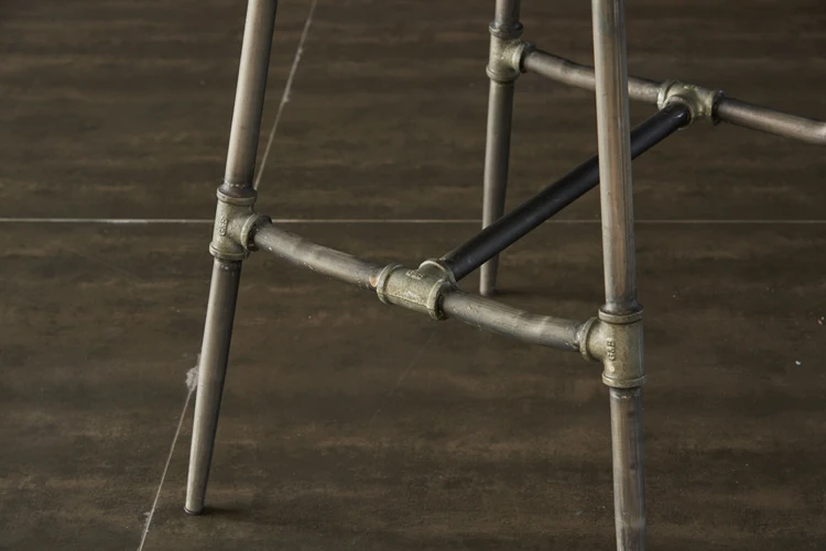 Functional OEM Service Industrial Soft Cushion Iron Base Leather Bar Stool Chair