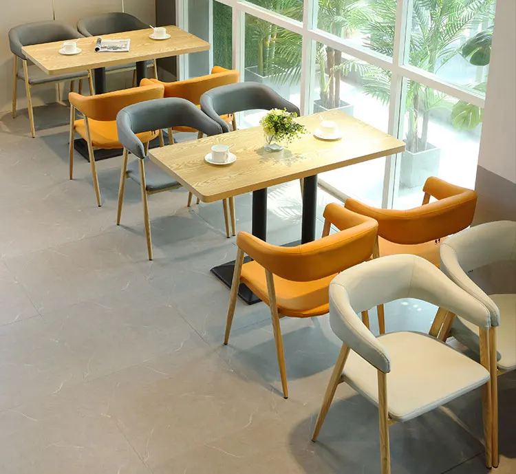 Restaurant Sofa Bench with Table Sets Single Double Side Booth Cafe Wood Frame Dining Chair