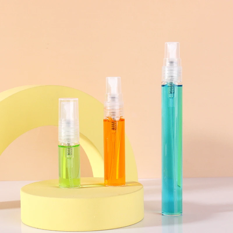 2ml 3ml 4ml 5ml 7ml 8m,l 9ml 10ml Mini Perfume Glass Bottle Plastic Lids With Atomizer Mist Spray For Perfume package