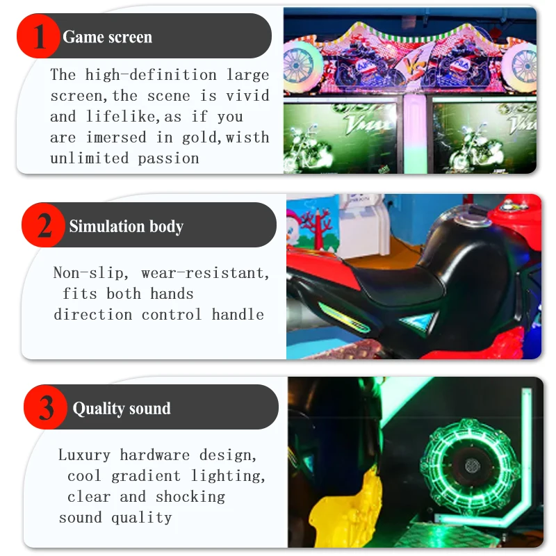 High quality Double Player Coin Operated Arcade Motorcycle Game Machine Racing Simulator Ride Motor Game for Game Center