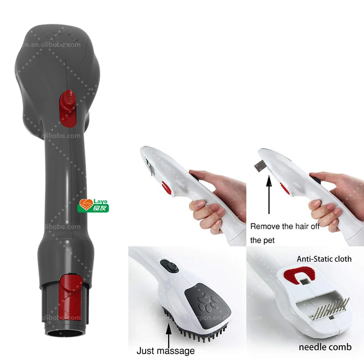 Universal 32/35MM Diameter Vacuum Cleaner Pet Dog Brush Head for Animal Dog Cat Hair Dust Mite Remove Vacuum Cleaner Cat Brush