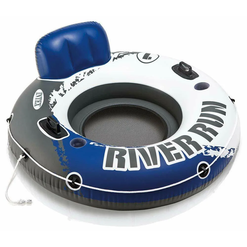 Intex 58825 Inflatable Wheel River Run 135 Diameter Blue Beach and Pool Water Float For 1 Person
