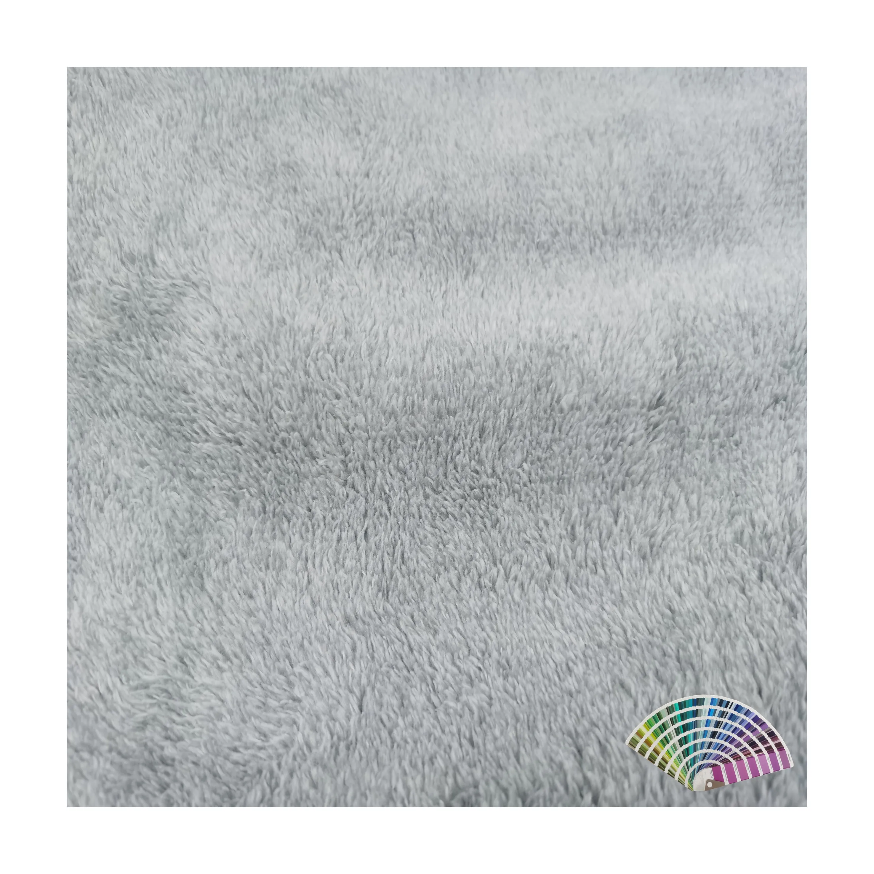 100% Polyester Faux Fur Plush Lambs Fleece Single Side Brush Shu Velveteen Dyed Printed Knitted Sherpa Micro Polar Fleece Fabric