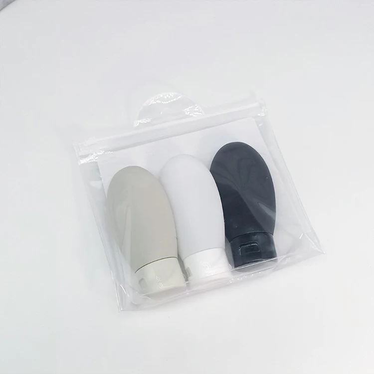 factory custom 3 pcs travel soft silicone soap dispenser sub-bottle outdoor portable 60ml liquid dispenser refillable bottle