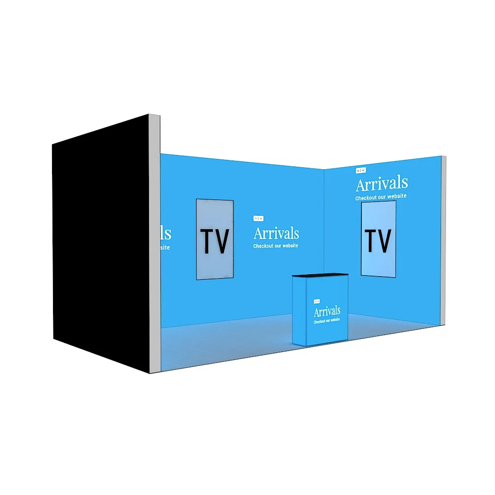 10x20ft Modular Aluminum Exhibition Tension Fabric Portable Advertising LED Lightbox Backdrop Backlit Display Trade Show Booth