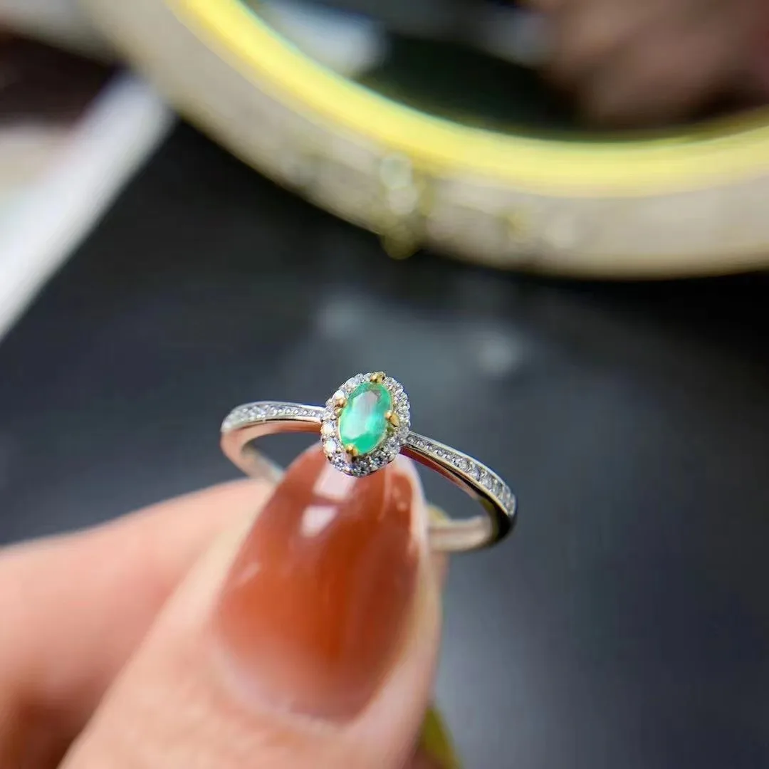 Hot Sell New Design Emerald 5925 Gold Wedding Engravable Silver Diamond Ring
