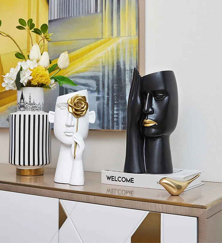 
Nordic creative resin vase decoration storage multi-purpose home decoration home decoration items 