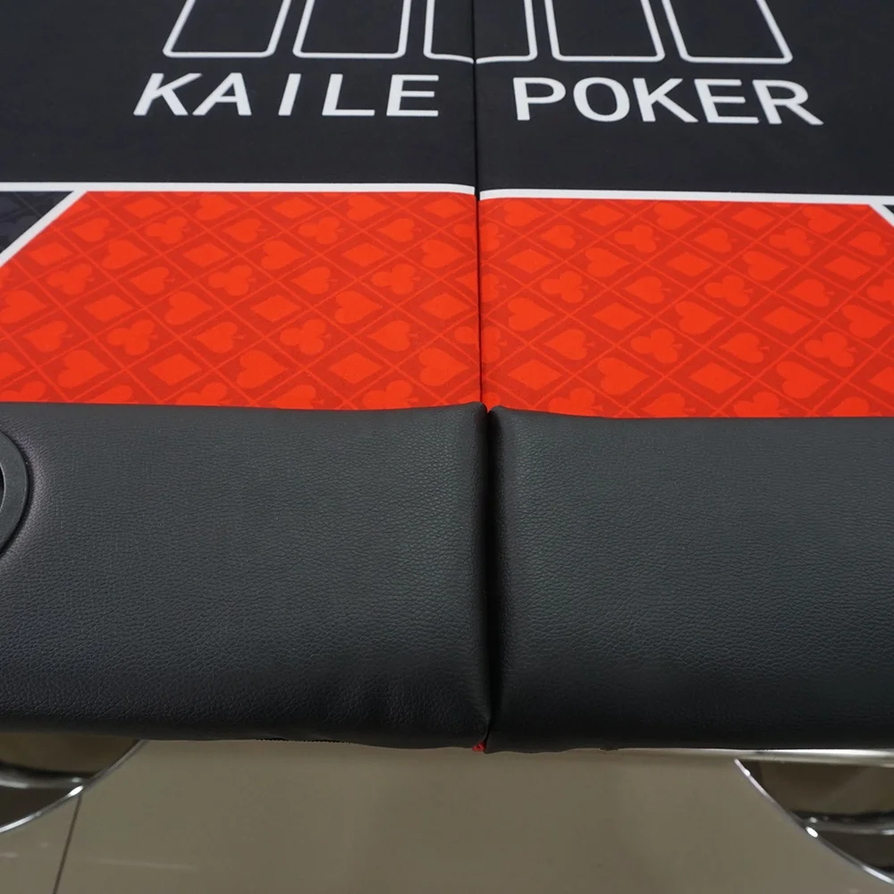 professional custom foldable poker table 200*100cm casino quality 10 players oval mesa with cup holder for blackjack gambling
