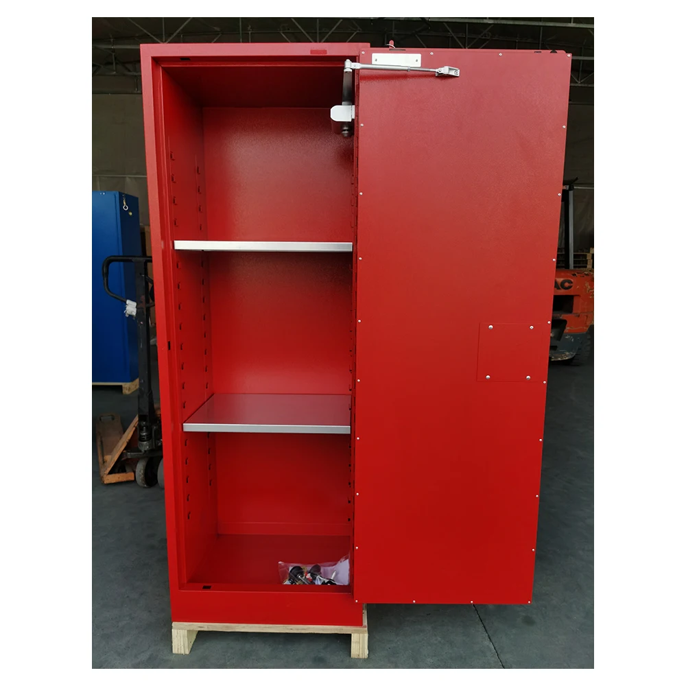 Stekellin 22Gallon One Manual or Self-close Door Two Shelves Fire Safe Red Combustible EN14470 Cabinet