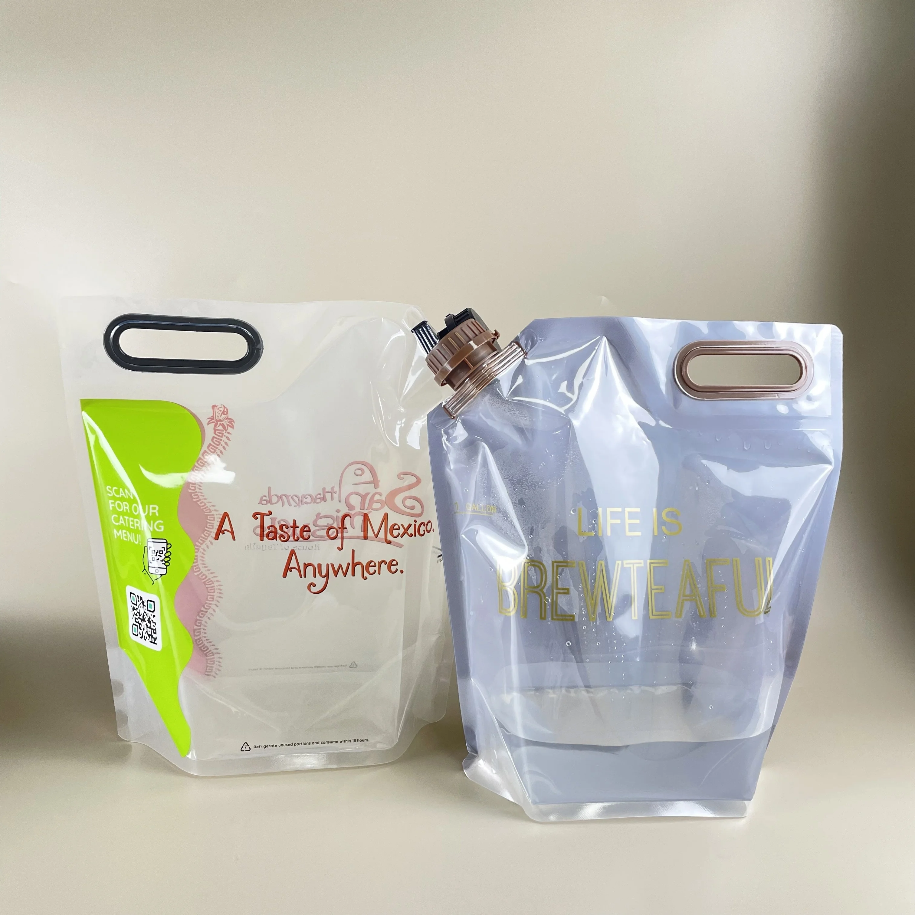 4L drinking water bag spout pouch catering beverage bags for sweet tea filling