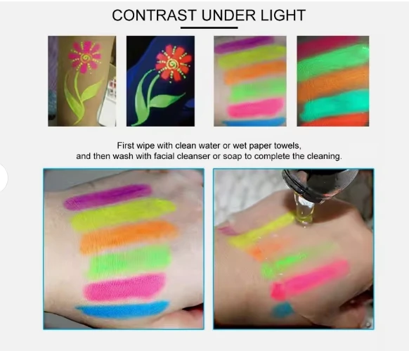 Wholesale Cosplay halloween makeup Non toxic UV Washable body art colorful kit rainbow face paint crayon body art face paint