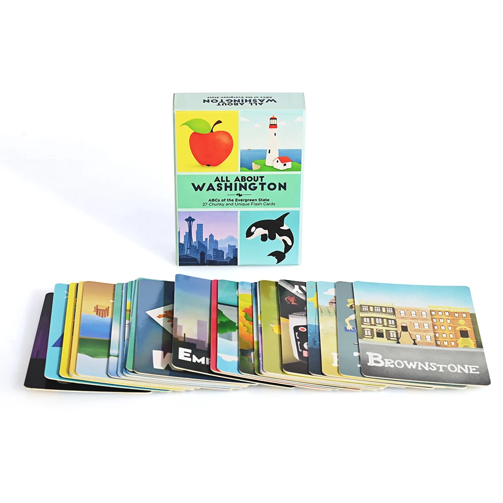 High Quality Game Custom Design Waterproof Flash Cards/Cognitive Cards Educational Playing Flash Card  For Children