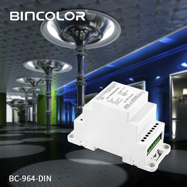 BC-964-DIN Suitable for synchronous control of different LED lamps DIN RAIL 4CH Power Repeater