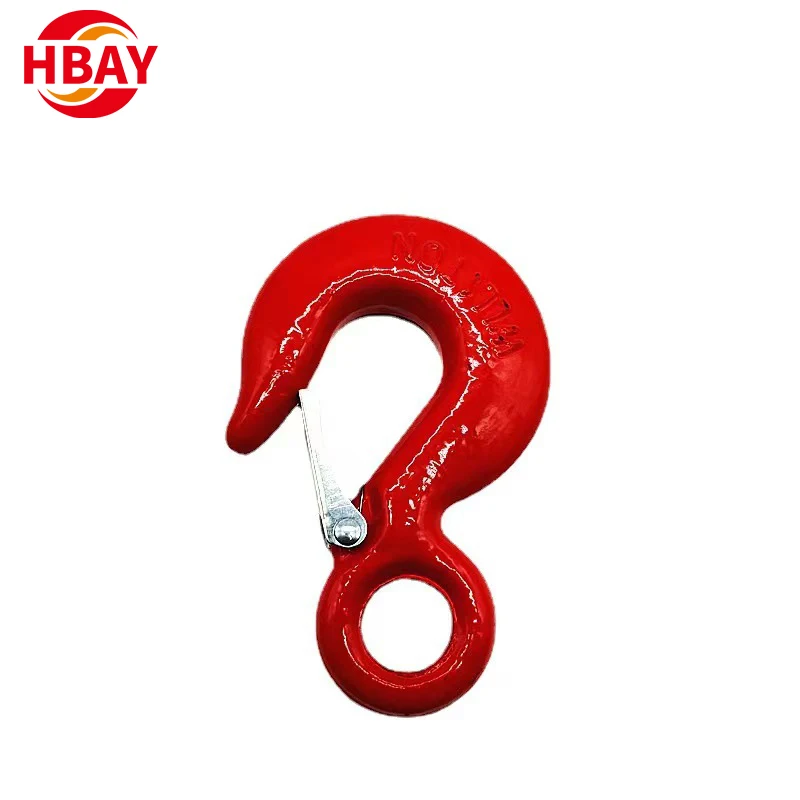 1 Ton Stainless Steel Casting Alloy Hook with American Eye Latch Strong Bearing Force Lifting Hook for Industrial & Hardware Use