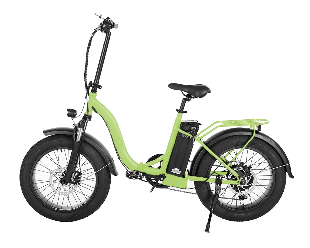 750 W Full Suspension Aluminum Alloy Frame Foldable Electric Bikes E-Bike 20 Inch Electric Belt Drive Folding Bike