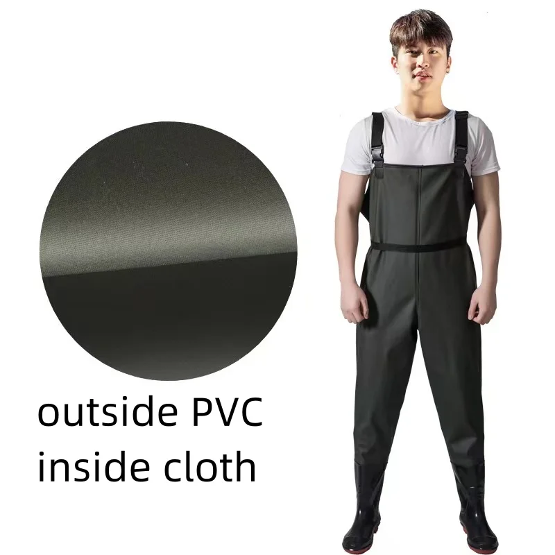 Byloo Adult Fishing Pants Suit For Men and Women Lightweight Bootfoot Fishing Chest Wader Nylon Fishing Waders Waterproof