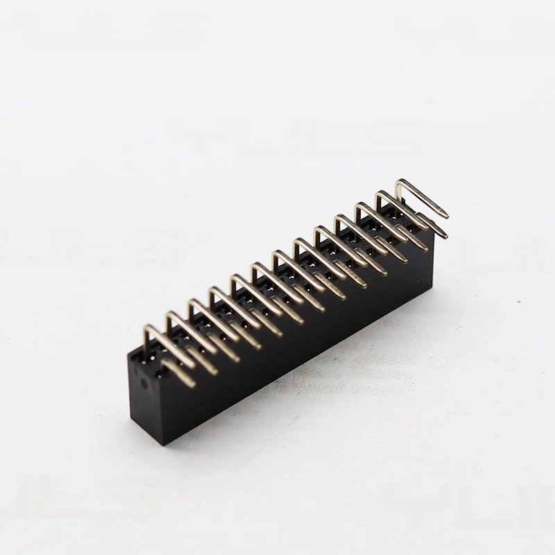 High quality pitch 2.54mm height 8.5mm positions 10-100pin Y type 90 degree dual row header female right angle Connector