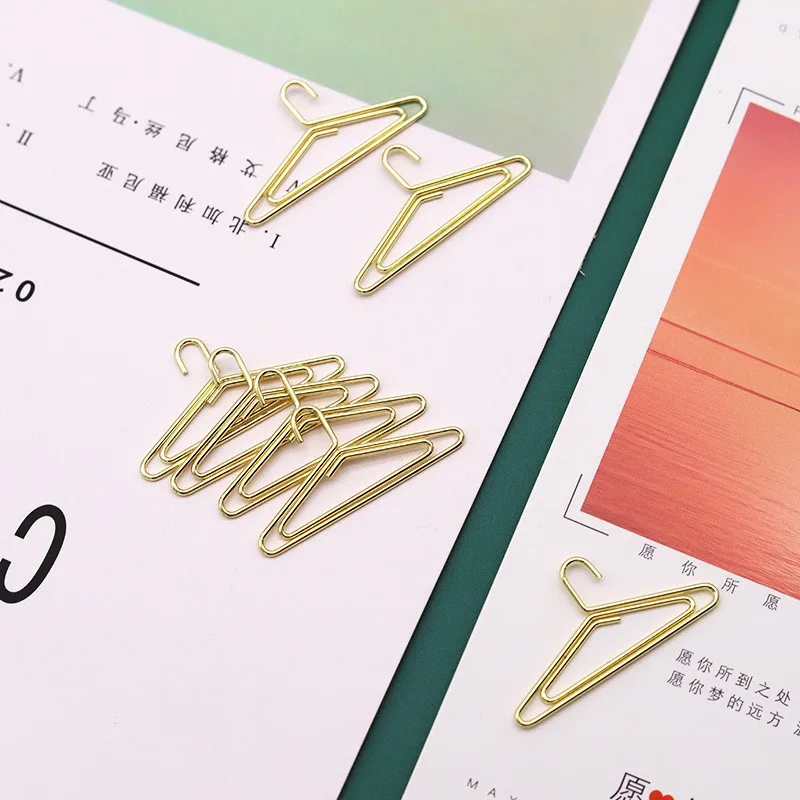 50 Piece Hanger Shape Paper Clips,Bookmark Clips for for Fun Office Supplies School Gifts Wedding Decoration