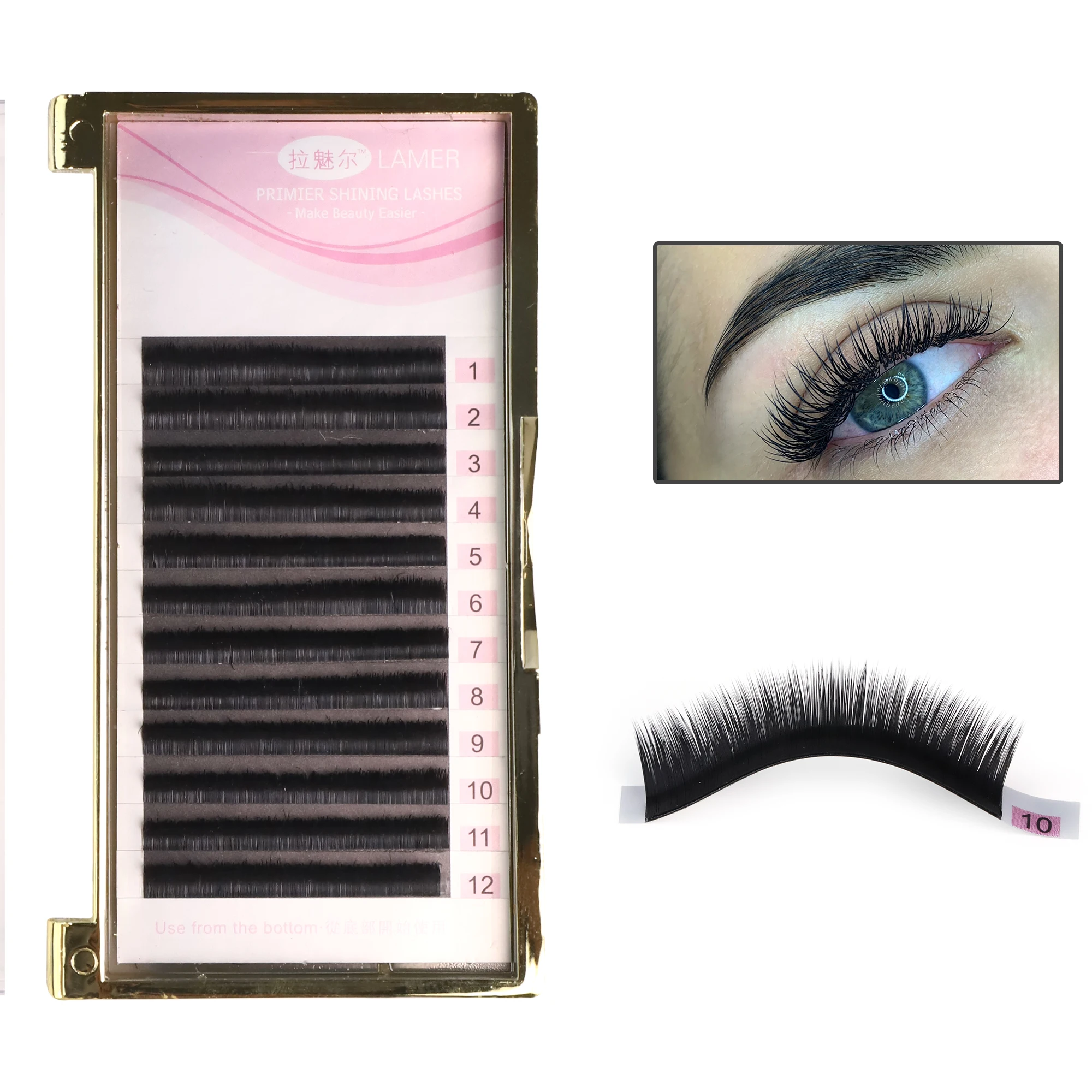 Easy fan J B C CC D DD L L+ curl Eyelash Extension Supplies Vegan Lashes Eyelash Extension Kits Hand Made Eyelash Extension