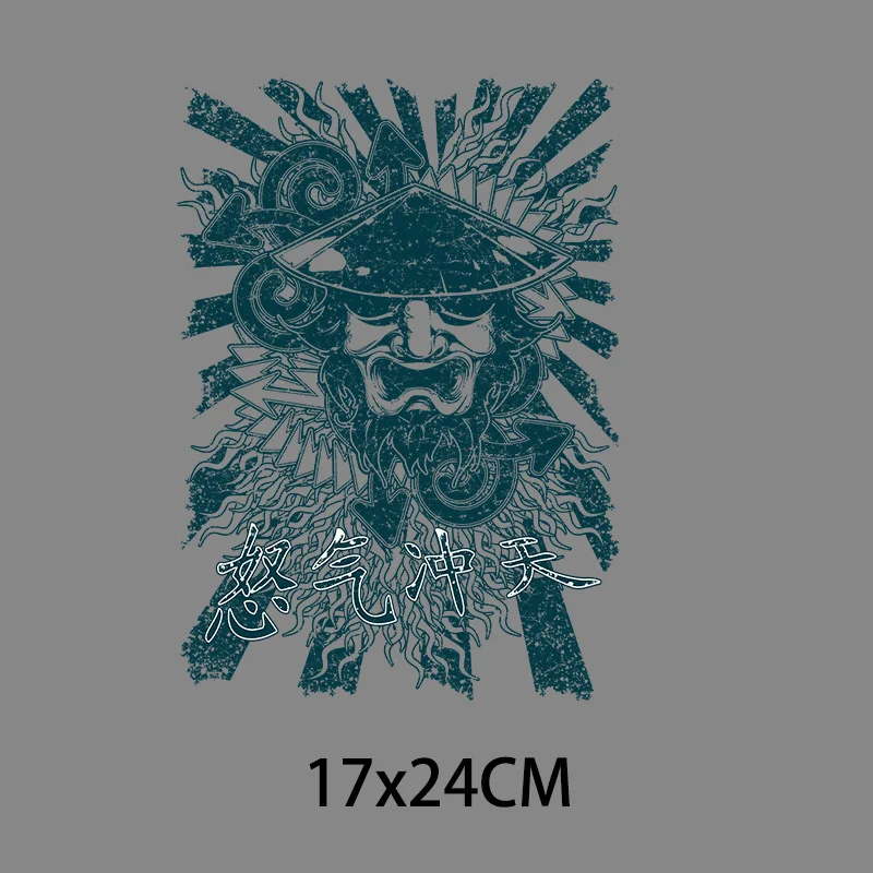 Creativity Punk Skull Heat Transfer Iron-On Clothes Accessories Spotlight Stripes On Jeans Back Fusible Patch Sticker Fabric