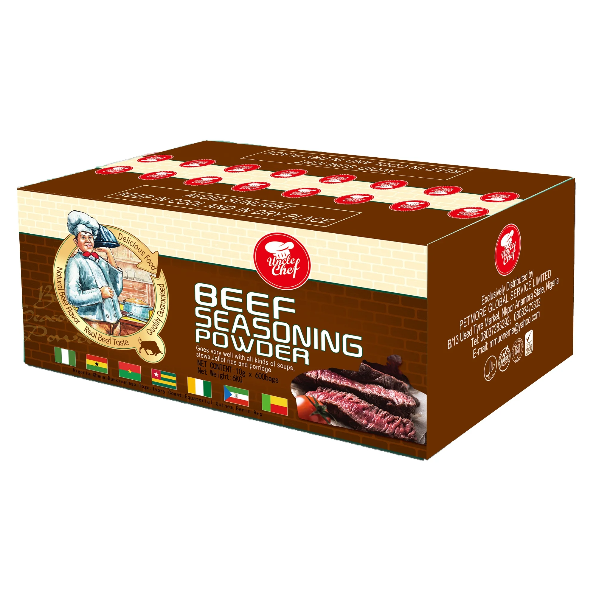 10 г x 600 пакетов в упаковке халяльный вкус говядины порошок для приправ сушеная говядина порошке