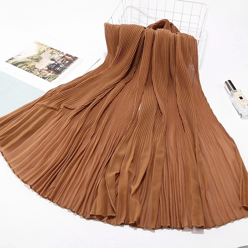 wholesale crinkle muslim hijab dyed colorful chiffon scarves for women