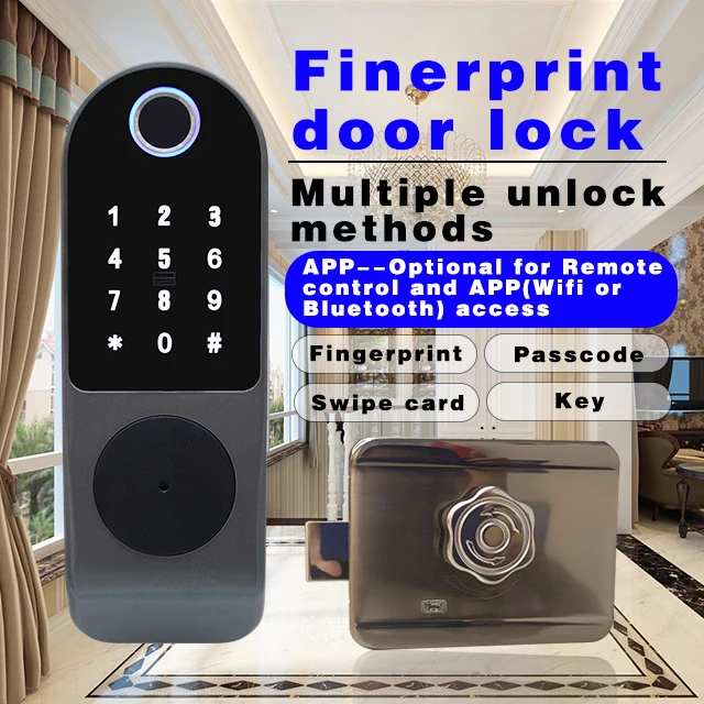 
Huaruilock Tuya Mobile App Smart Life Biometric Fingerprint Door Locks password login 