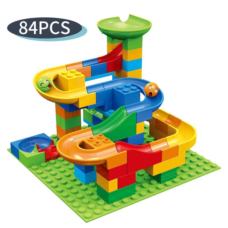 344/514pcs ABS Plastic Marble Run Plastic Race Kids Educational Creative Track Maze Slideway Toy Track Building Blocks Gift