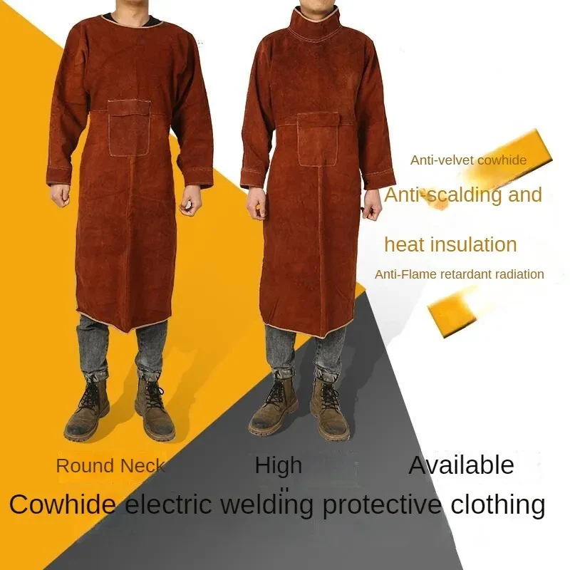 Industrial Welding Flame Proof Split Leather Welding Protective Jackets Work Wear