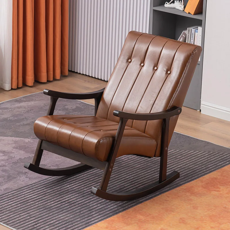 High quality wholesale custom cheap glider lounge relax wood base rocking chair