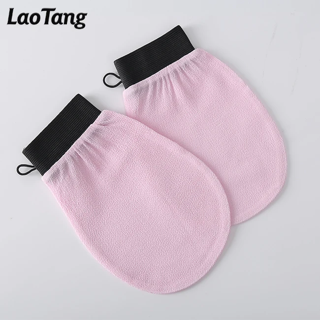 
Custom Logo Pink Exfoliating Glove Viscose Bath Mitt Body Scrub Private Label 