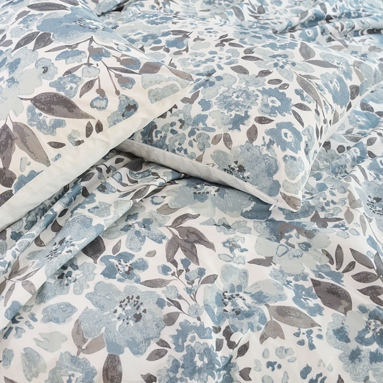 Custom Floral Soft Digital Print 3pcs Pillow Case And Comforter Duvet Cover Sets