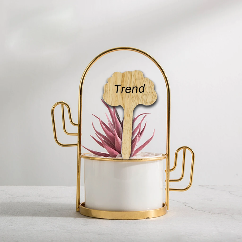 Hovico 50 Pcs Bamboo Plant Labels, Wooden Plant Labels, T-Type Tags Nursery Garden Labels for Vegetable Garden Plants (Tree)