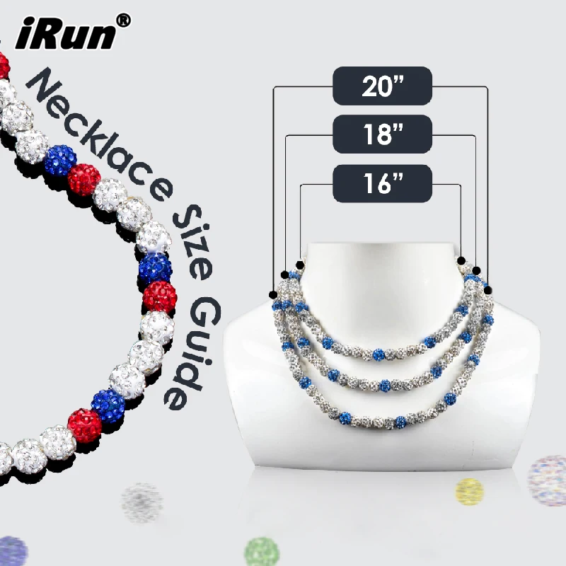 iRun Custom Rhinestone Baseball Inspired Beaded Necklace Athletes Sport Discoball Necklaces Polymer Clay Beaded Necklace
