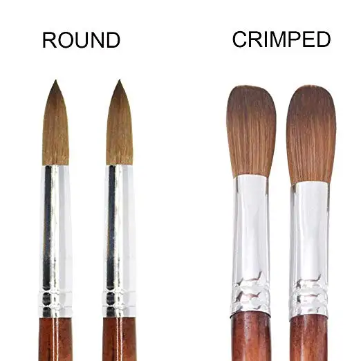 Kolinsky Sable OVAL Red Wooden handle Size #8 acrylic nail brush crimped