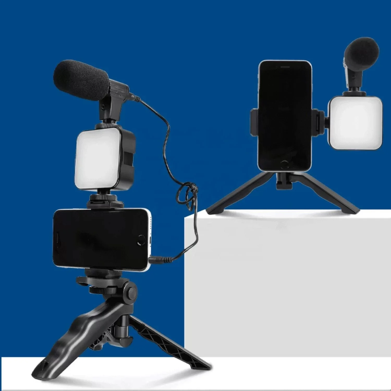 TikTok Smartphone Photography Kit with  LED Light ABS Body Tripod Live Broadcast Holder Microphone Video Lighting Equipment