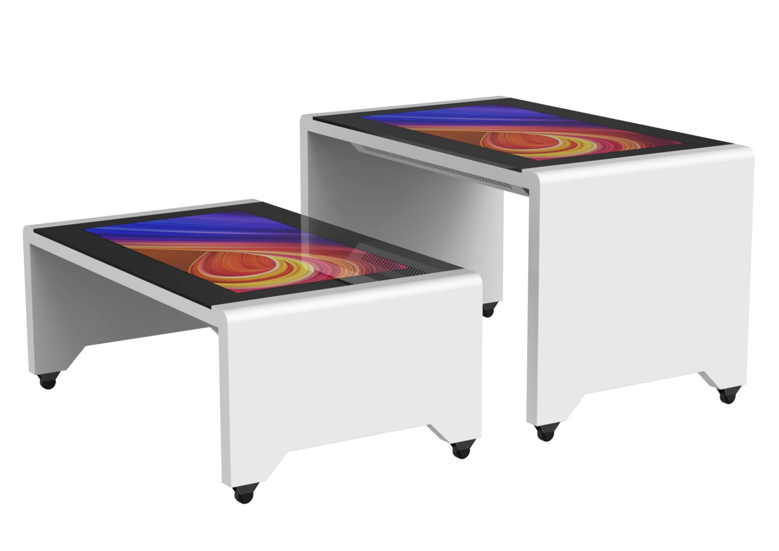 43 inch 4K kids smart table multi touch screen Interactive touch table with moving wheels