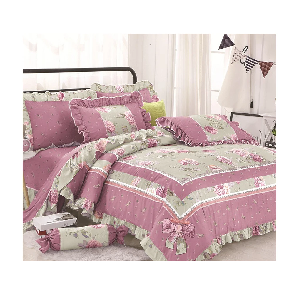 New Arrival New Design Luxury Summer Pink Bedding Set Quilted Bedspread Bed Cover