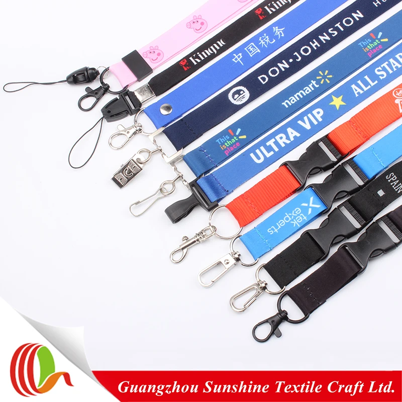 Free sample key chain/cell phone lanyards gift label safety breakaway neck strap wholesale