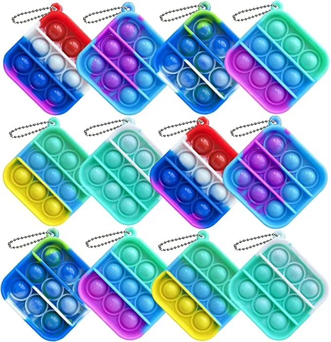 2022 newest push pop fidget toy mini keychain  pop n play keychain big pop fidget keychain heart shape