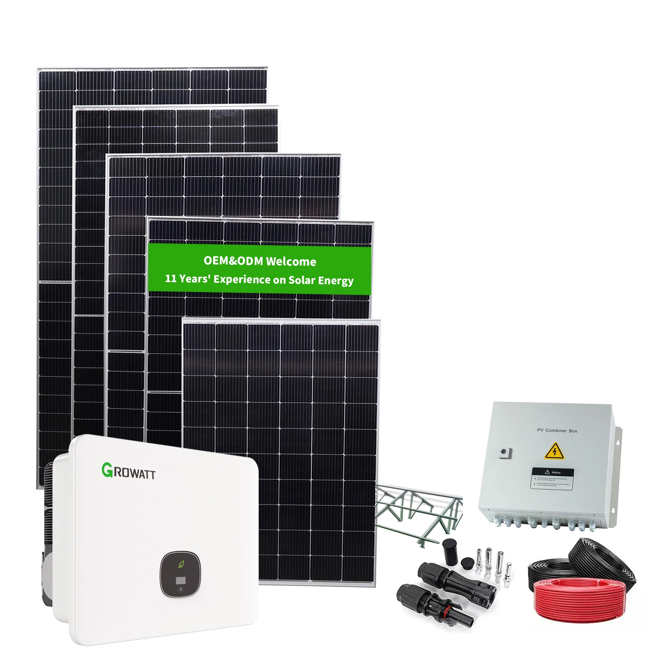 Photovoltaic Cells Panel Power Station 40KW Grid Tie Inverter Wind Solar On Grid System Solar Pan nel System