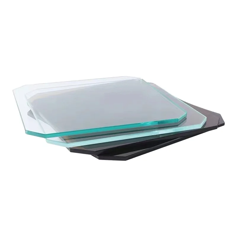 5mm-12mm colored float smoke black ash tempered glass size custom desktop glass