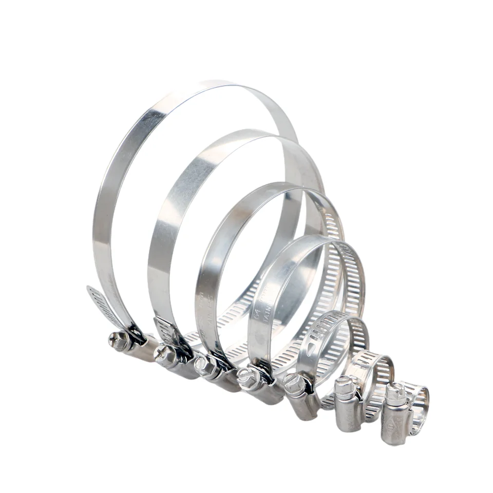 High Quality Germany American Type 304 Stainless Steel Adjustable Pipe Clamp Hose Clamps