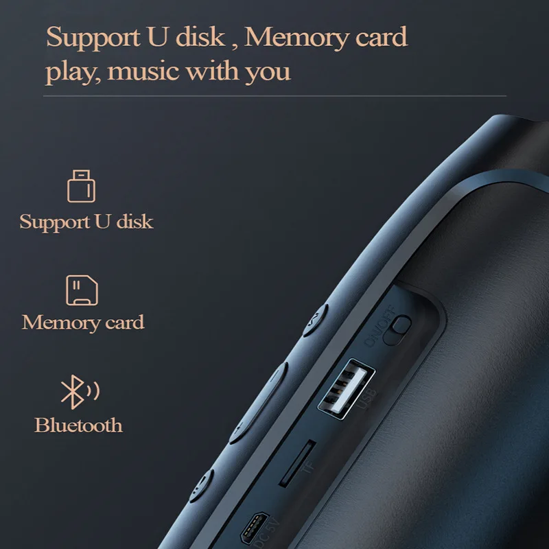 Waterproof Portable BT Speakers with Double Subwoofer Heavy Bass Wireless Speaker for Outdoor Travel