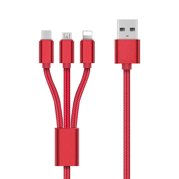 universal type c micro lighting charging cable stable transmission 3 in 1 usb data cable